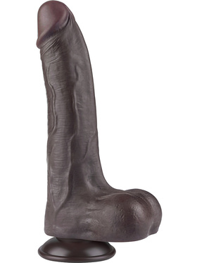 LoveToy: Sliding-Skin Dildo, 22 cm, mørk