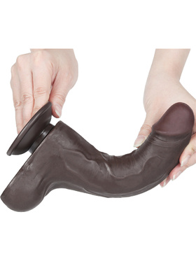 LoveToy: Sliding-Skin Dildo, 22 cm, mørk