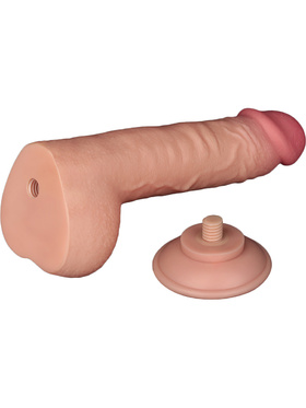 LoveToy: Sliding-Skin Dildo, 24 cm, lys