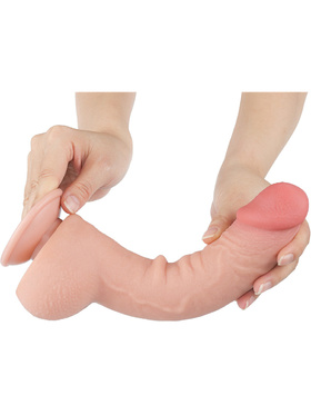 LoveToy: Sliding-Skin Dildo, 24 cm, lys