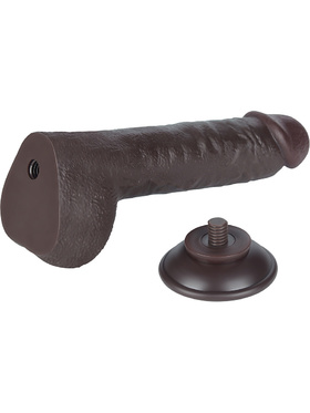 LoveToy: Sliding-Skin Dildo, 24 cm, mørk