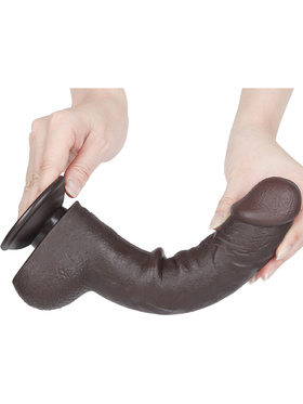 LoveToy: Sliding-Skin Dildo, 24 cm, mørk