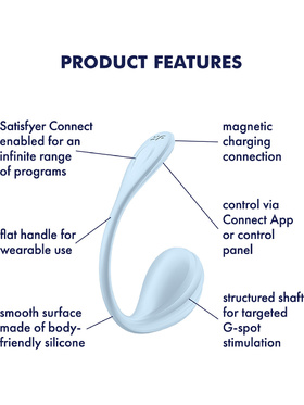 Satisfyer Connect: Smooth Petal, Wearable Vibrator, blå