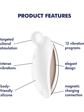 Satisfyer: Spot On 2, Lay-on Vibrator, hvit