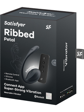 Satisfyer Connect: Ribbed Petal, Wearable Vibrator, svart