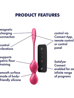 Satisfyer Connect: Love Birds 2, Vibrating Kegel Balls, rosa