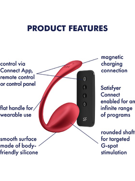 Satisfyer Connect: Shiny Petal, Wearable Vibrator, rød