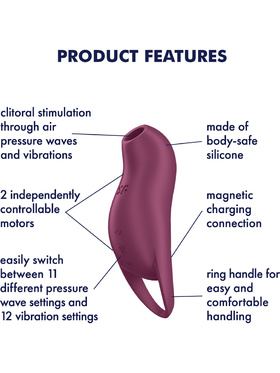 Satisfyer: Pocket Pro 1, Double Air Pulse Vibrator, rød