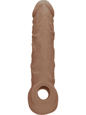 RealRock Skin: Penis Extender with Rings, 21 cm, brun