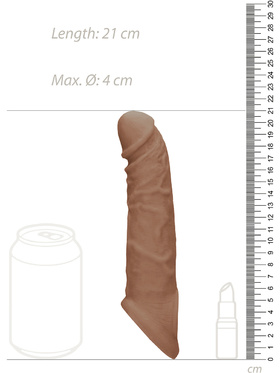 RealRock Skin: Penis Extender with Rings, 21 cm, brun