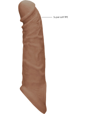 RealRock Skin: Penis Extender with Rings, 21 cm, brun