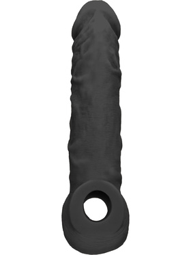 RealRock Skin: Penis Extender with Rings, 21 cm, svart