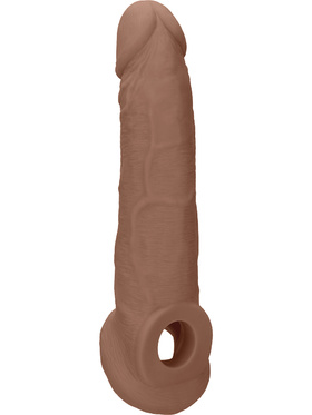 RealRock Skin: Penis Extender with Rings, 22 cm, brun