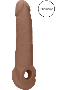 RealRock Skin: Penis Extender with Rings, 22 cm, brun