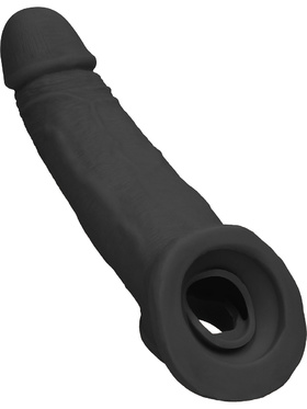 RealRock Skin: Penis Extender with Rings, 22 cm, svart