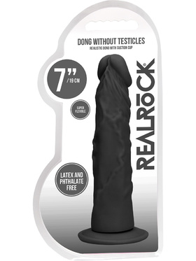 RealRock Skin: Realistic Dildo, 19 cm, svart