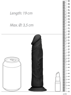 RealRock Skin: Realistic Dildo, 19 cm, svart