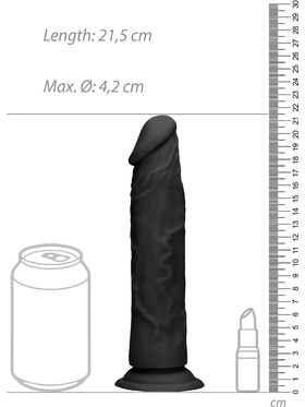 RealRock Skin: Realistic Dildo, 21.5 cm, svart