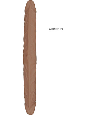 RealRock Skin: Double Dong, 36 cm, brun