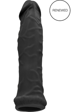 RealRock Skin: Penis Extender, 17 cm, svart