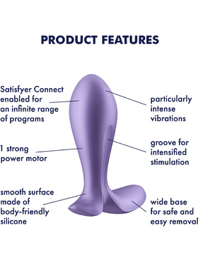 Satisfyer Connect: Intensity Plug, Plug Vibrator, lilla