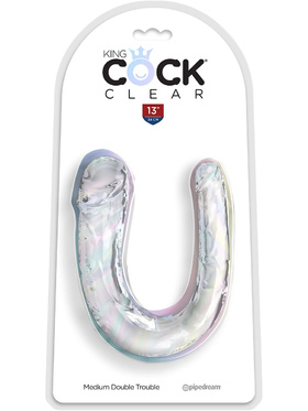 King Cock Clear: Medium Double Trouble, 33 cm