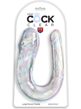 King Cock Clear: Large Double Trouble, 44 cm