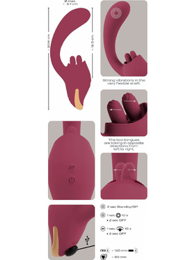 Javida: 2 Function Vibrator, Vibration & Licking