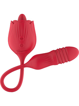 Teazers: Rose Vibrator with Thrusting Dildo