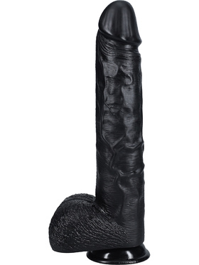 RealRock: Extra Long Realistic Dildo, 33 cm, svart