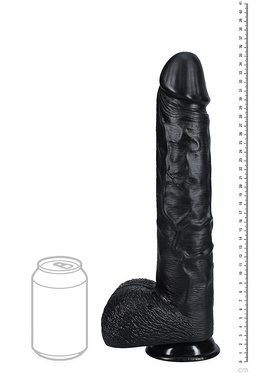 RealRock: Extra Long Realistic Dildo, 35.5 cm, svart