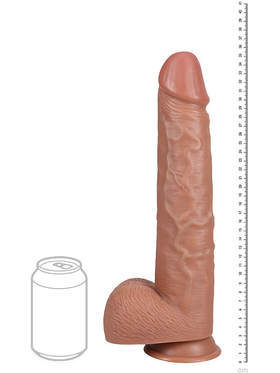 RealRock: Extra Long Realistic Dildo, 35.5 cm, mørk