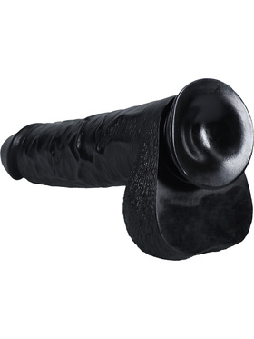 RealRock: Extra Long Realistic Dildo, 38 cm, svart