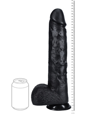 RealRock: Extra Long Realistic Dildo, 38 cm, svart