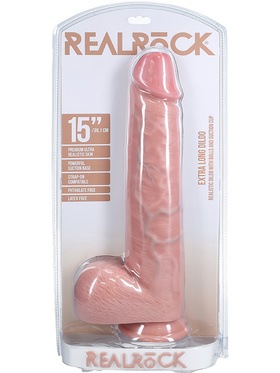 RealRock: Extra Long Realistic Dildo, 38 cm, lys