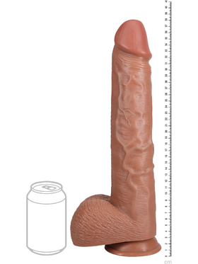 RealRock: Extra Long Realistic Dildo, 38 cm, mørk