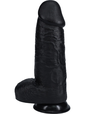 RealRock: Extra Thick Realistic Dildo, 25 cm, svart