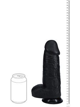 RealRock: Extra Thick Realistic Dildo, 25 cm, svart