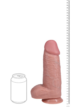 RealRock: Extra Thick Realistic Dildo, 25 cm, lys