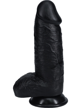 RealRock: Extra Thick Realistic Dildo, 20 cm, svart