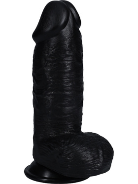 RealRock: Extra Thick Realistic Dildo, 20 cm, svart