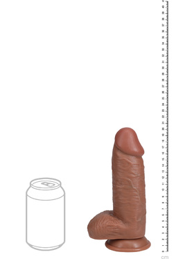 RealRock: Extra Thick Realistic Dildo, 20 cm, mørk