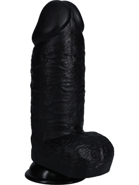 RealRock: Extra Thick Realistic Dildo, 23 cm, svart