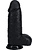 RealRock: Extra Thick Realistic Dildo, 23 cm, svart