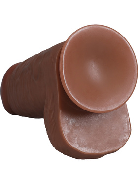 RealRock: Extra Thick Realistic Dildo, 23 cm, mørk