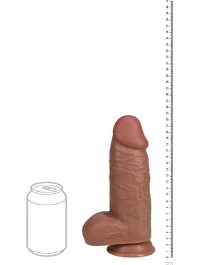 RealRock: Extra Thick Realistic Dildo, 23 cm, mørk