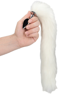 Ouch!: Fox Tail with Metal Butt Plug, hvit