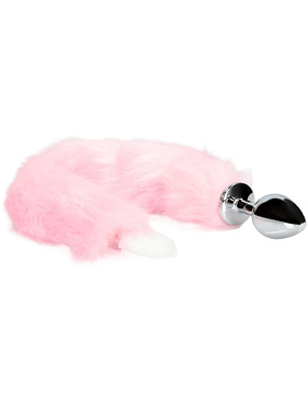 Ouch!: Light-up Fox Tail with Metal Butt Plug, rosa