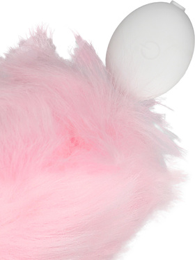 Ouch!: Light-up Fox Tail with Metal Butt Plug, rosa