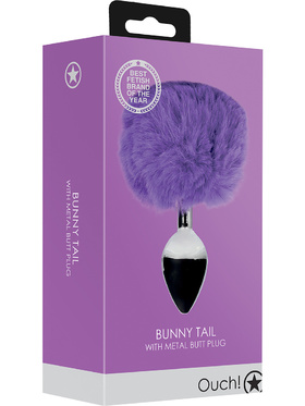 Ouch!: Bunny Tail with Metal Butt Plug, lilla